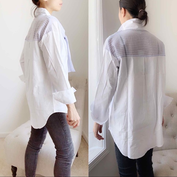 COASTAL BUTTON DOWN SHIRT WITH POPLIN FAUX SWEATER SHIRT - Picture 8 of 9